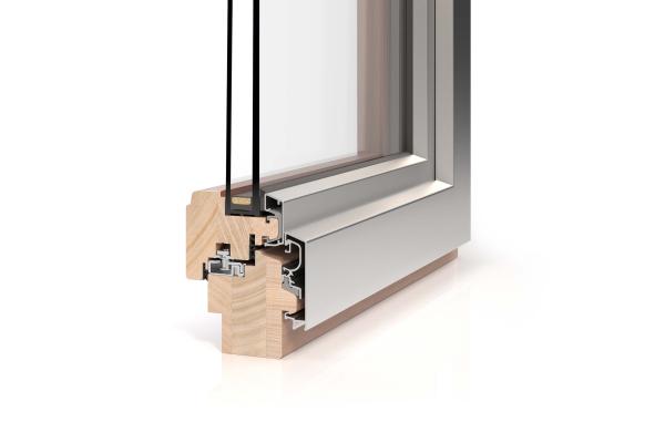 Holz-Aluminium-Fenster Profil PaXoptima 78 flächenversetzt mit 3-fach Verglasung